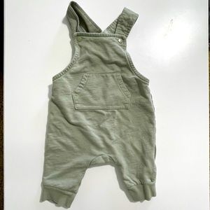 H&M Sage green organic cotton overalls 0-3M